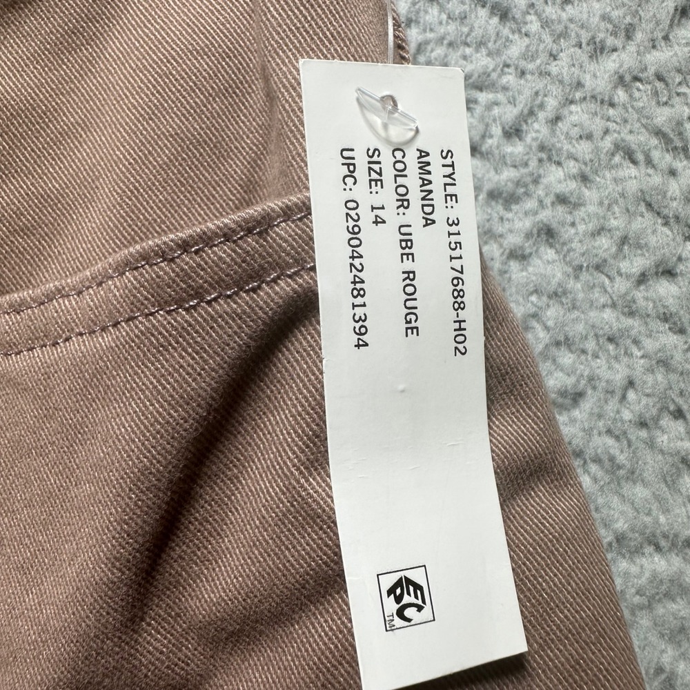 Gloria Vanderbilt Amanda Slimming Jeans Ube Rouge High Rise Tapered Size 14 NEW - Picture 8 of 13